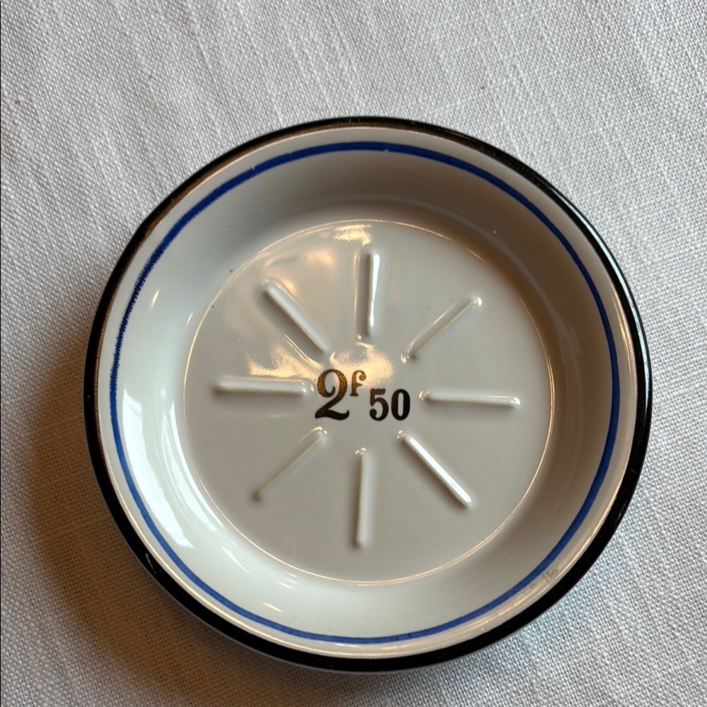 Classic White and Black Ceramic Dish